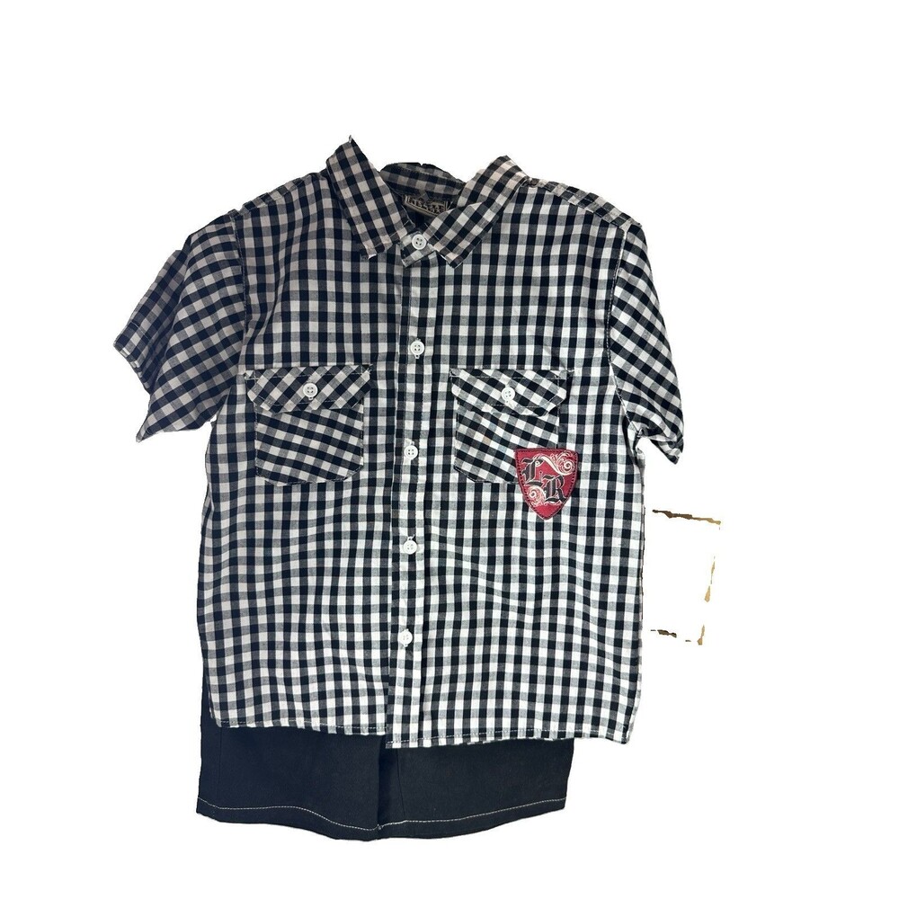 Little Rebels Toddler Boy Size 3T Black And White 2 Piece Short Set